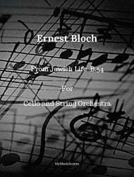 Bloch From Jewish Life Orchestra sheet music cover Thumbnail